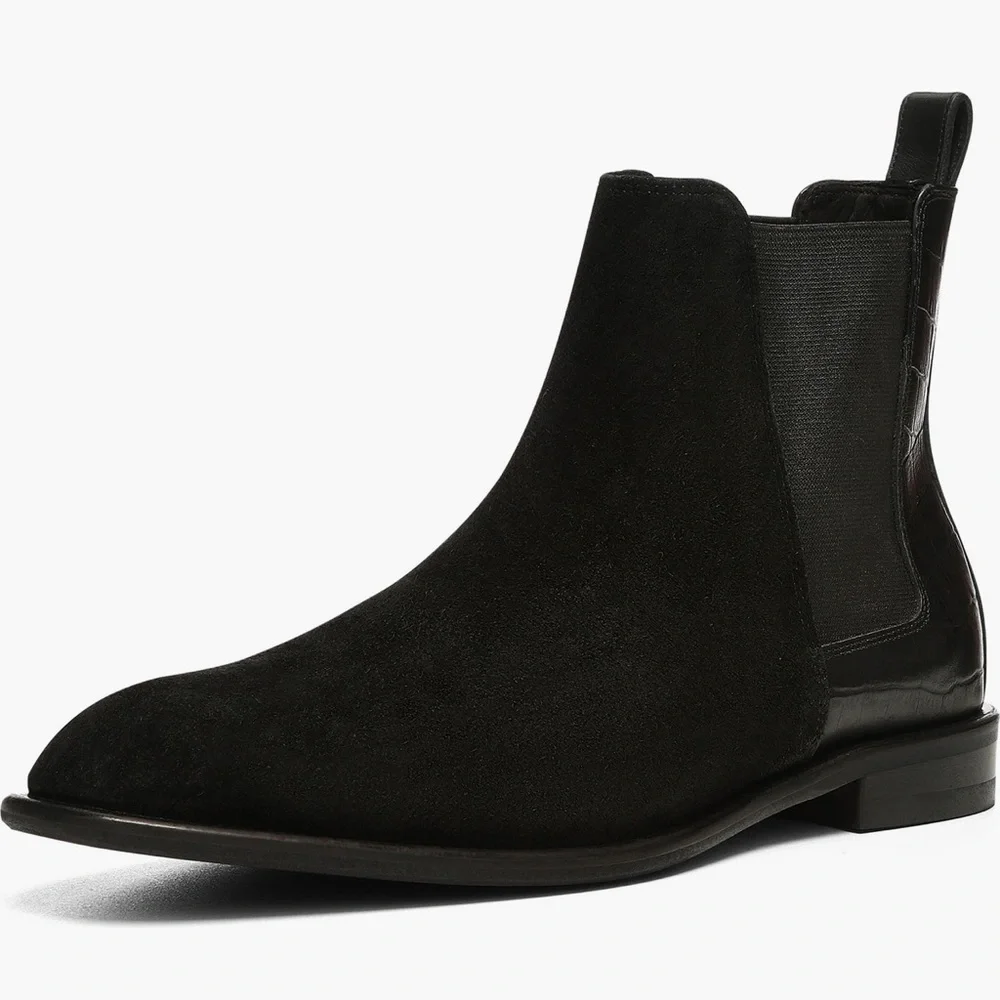 DONALD PLINER Calf Suede Chelsea Boot In black